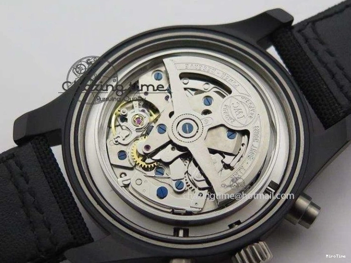 MIROTIME 0113 Comfortable Pilot Chrono IW388003 Real Ceramic ZF 1:1 Best Edition On Black Nylon Strap A 7322